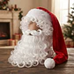 Set Gorro De Papá Noel Rojo Con Barba Y Peluca Blanca Fiesta Rojo Blanco - Miniatura 2