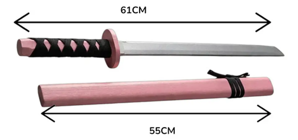 Katana De Madera Halloween Disfraz Coldsplay Con Funda Rosa 5