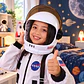 Casco De Astronauta Halloween Nasa Con Visor Fiesta Coldspla Blanco Asttronauta - Miniatura 3