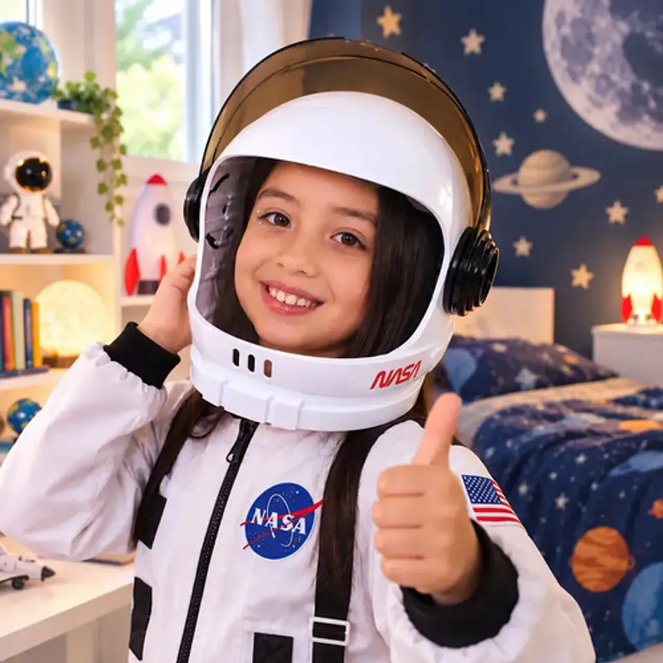 Casco De Astronauta Halloween Nasa Con Visor Fiesta Coldspla Blanco Asttronauta 3