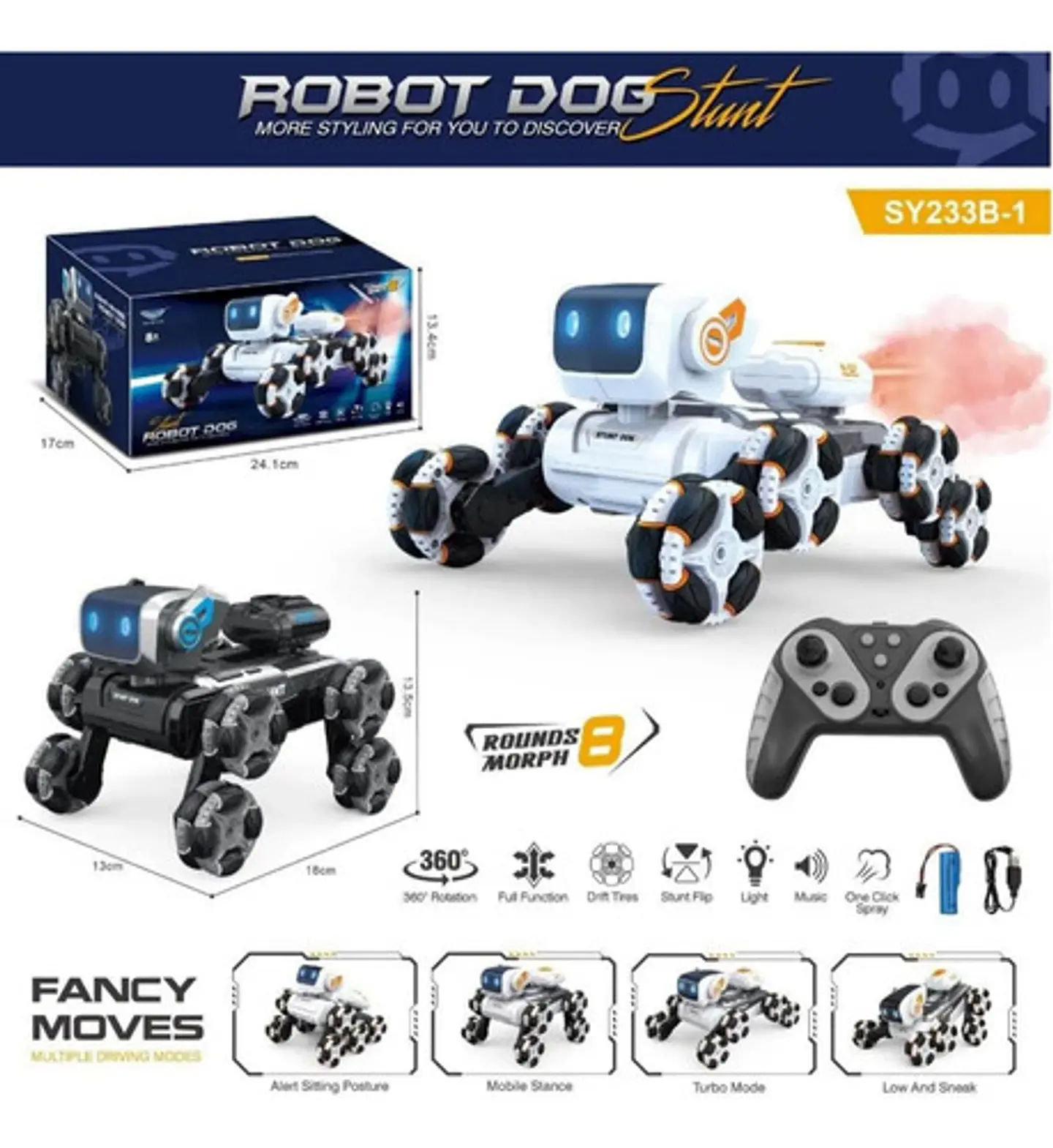 Perro A Control Remoto Inteligente Recargabl Stunt Dog H-d7 2