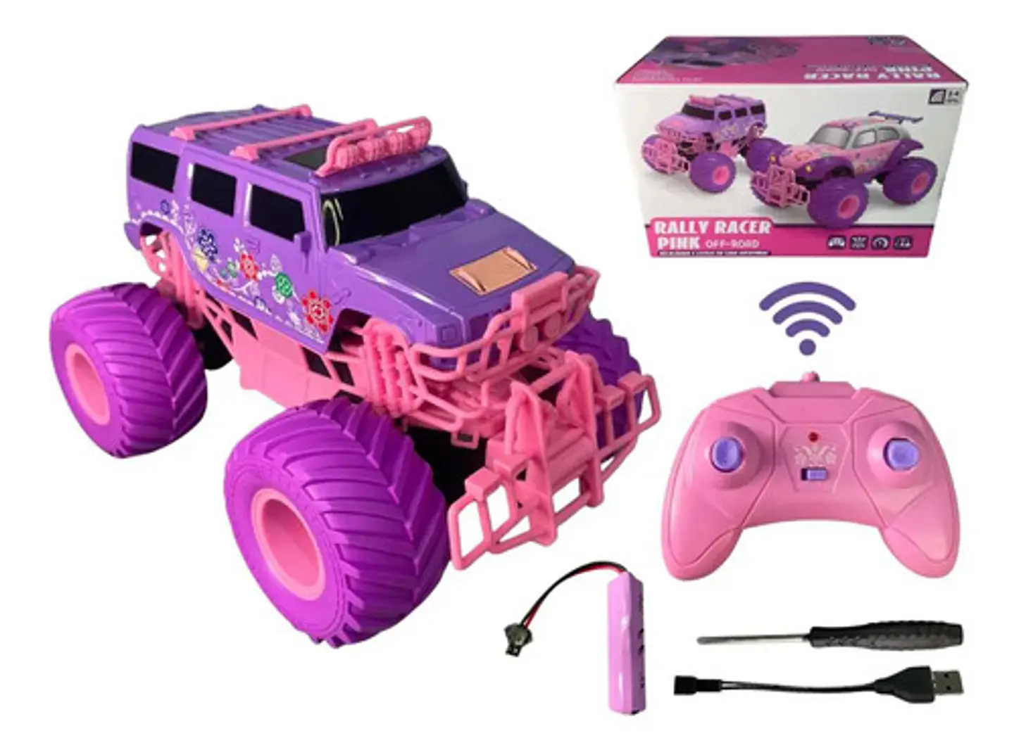 Carrito De Control Remoto Recargable 4x4 Jeep Monster Truck 1