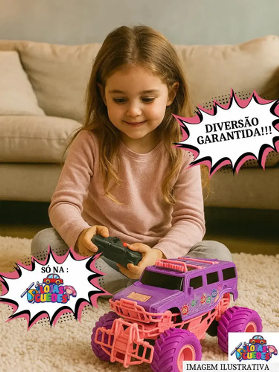 Carrito De Control Remoto Recargable 4x4 Jeep Monster Truck 6