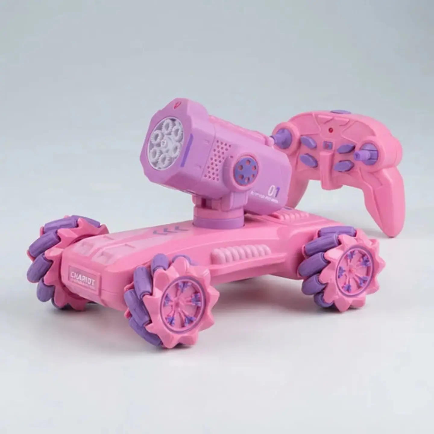 Carro A Control Remoto Chariot 2.4g Todoterreno Burbujas Rosa Chicle Carro Burbujas 5