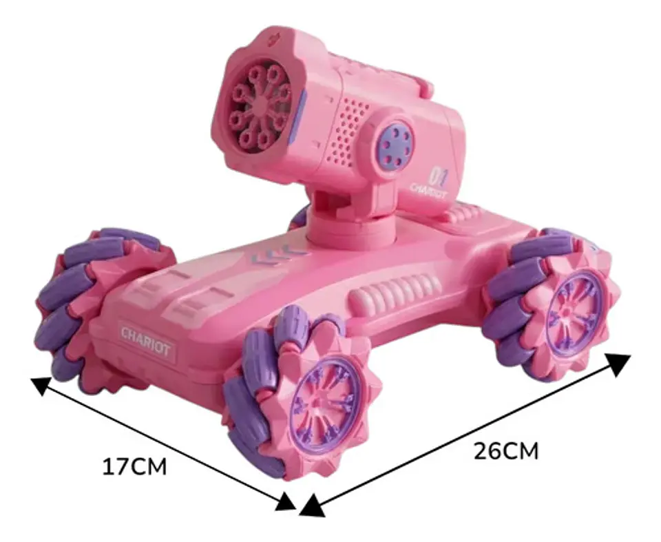 Carro A Control Remoto Chariot 2.4g Todoterreno Burbujas Rosa Chicle Carro Burbujas 6