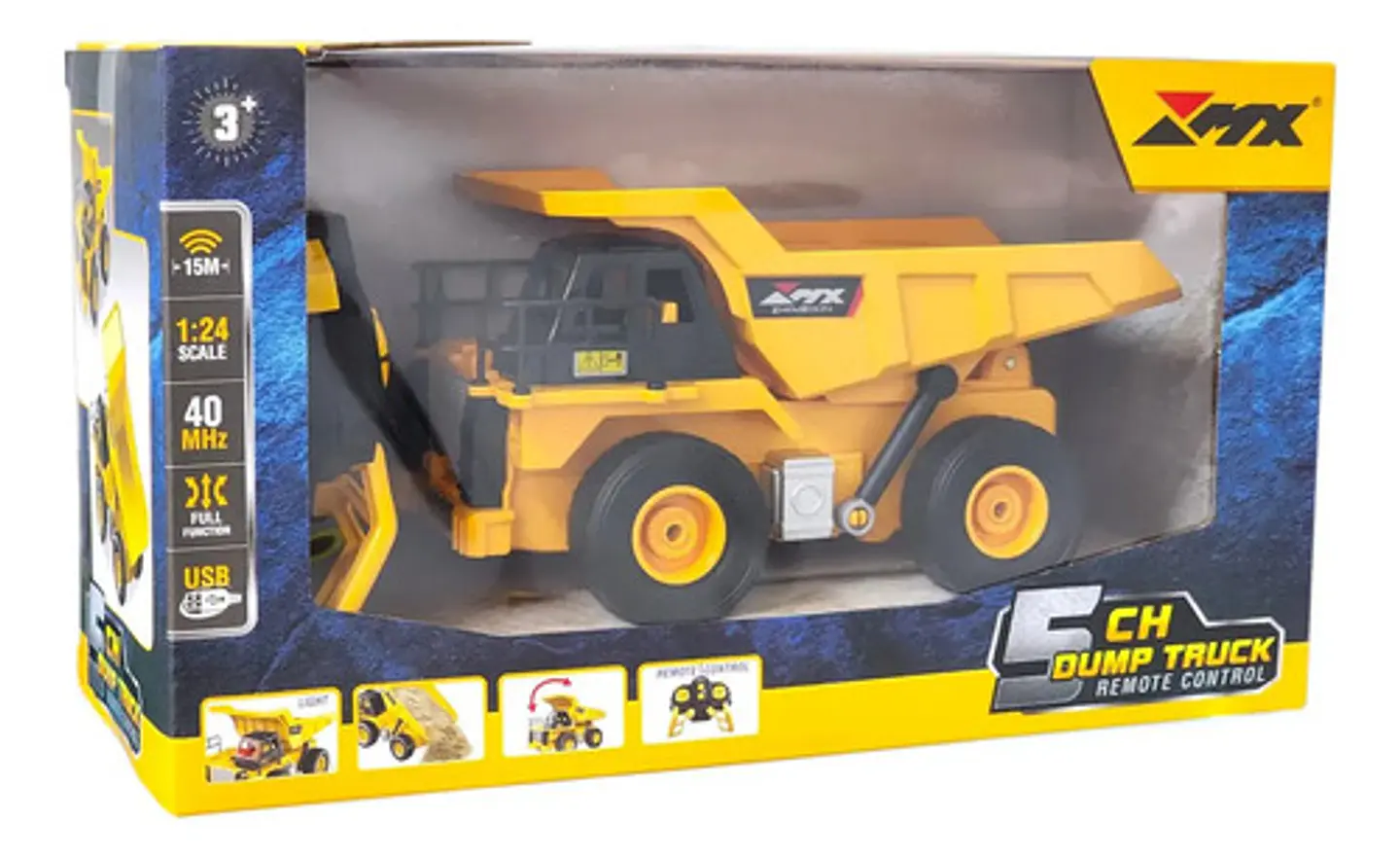 Juguete Camión Carga Rc 5 Canales Batería Recargable 6