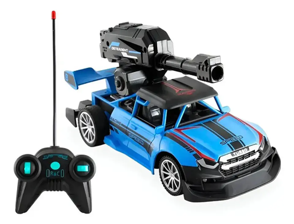Carro Control Remoto Lanza Hidrogel Stunt Niño + Baterias 1