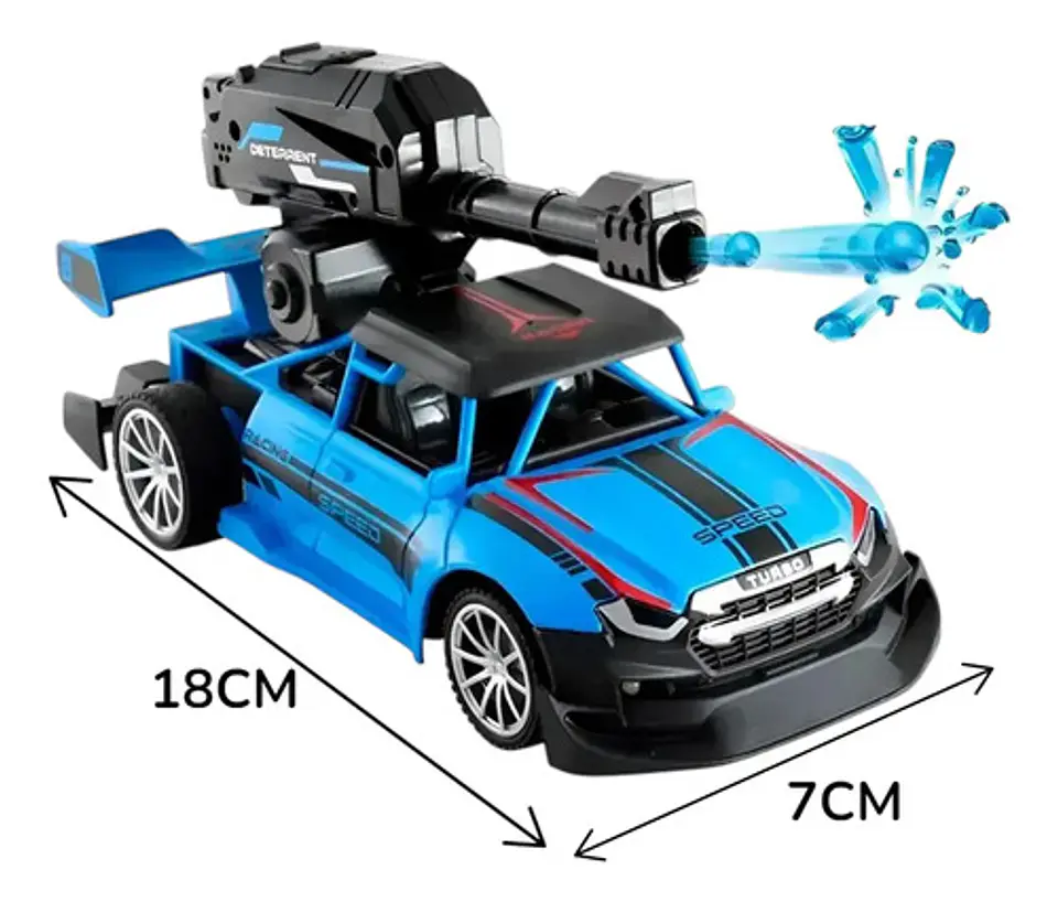 Carro Control Remoto Lanza Hidrogel Stunt Niño + Baterias 6
