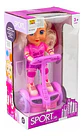 Muñeca Baile Musical Patineta Scooter Bateria Juguete Niña Morado Sport Girl - Miniatura 3