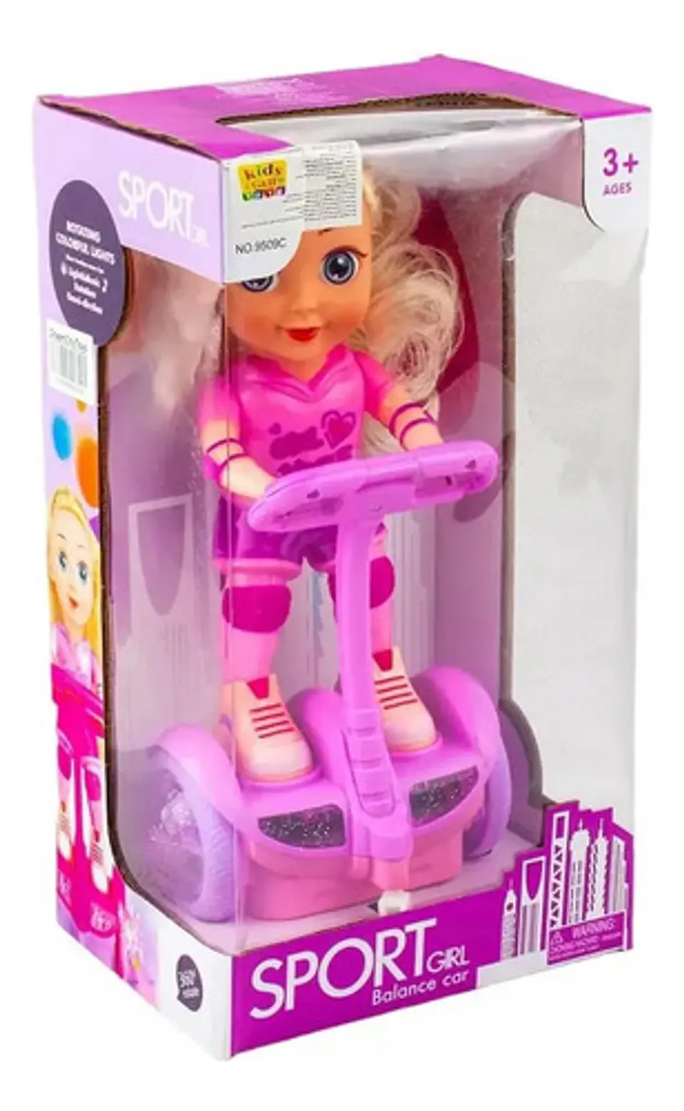 Muñeca Baile Musical Patineta Scooter Bateria Juguete Niña Morado Sport Girl 3