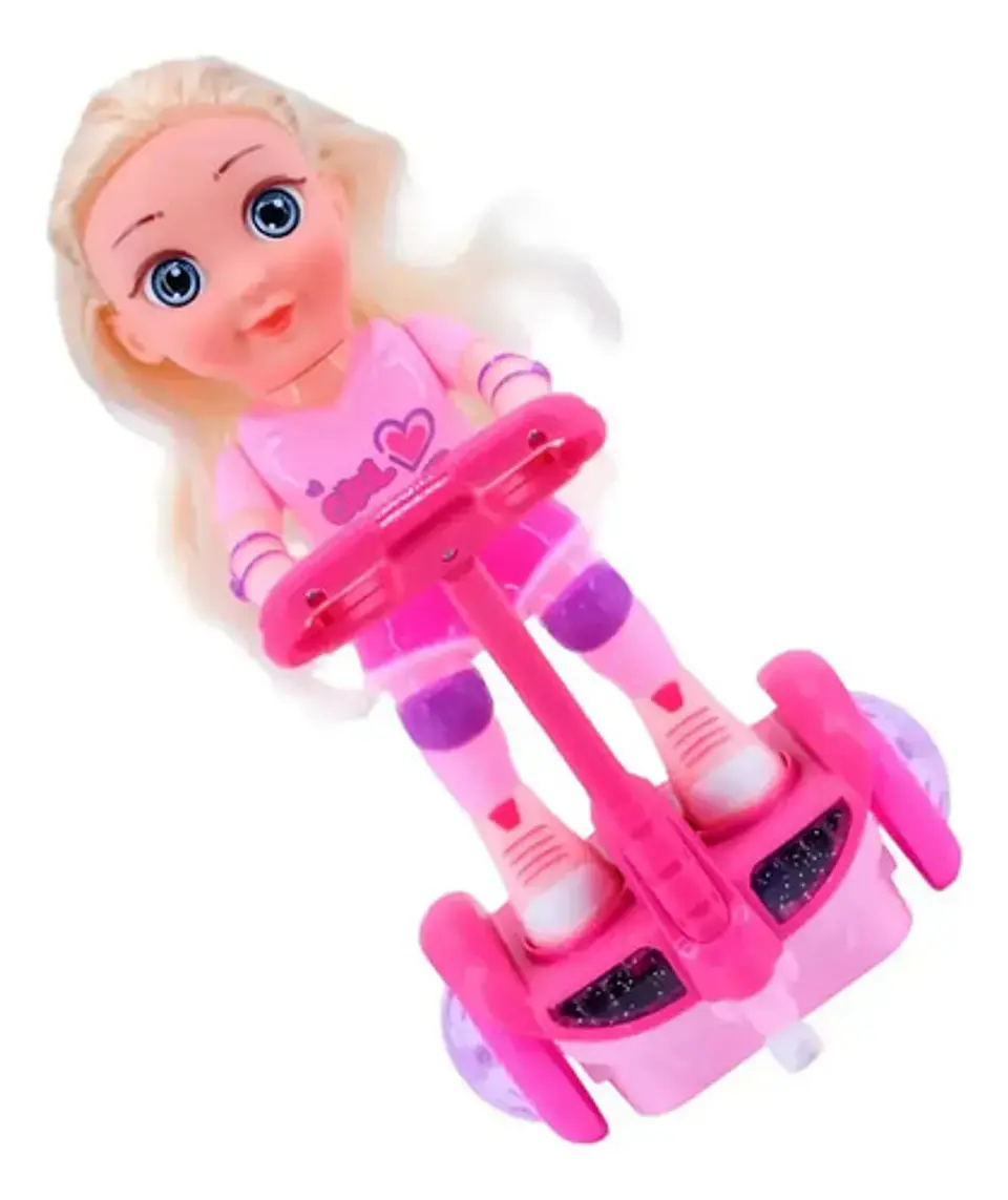 Muñeca Baile Musical Patineta Scooter Bateria Juguete Niña Morado Sport Girl 4