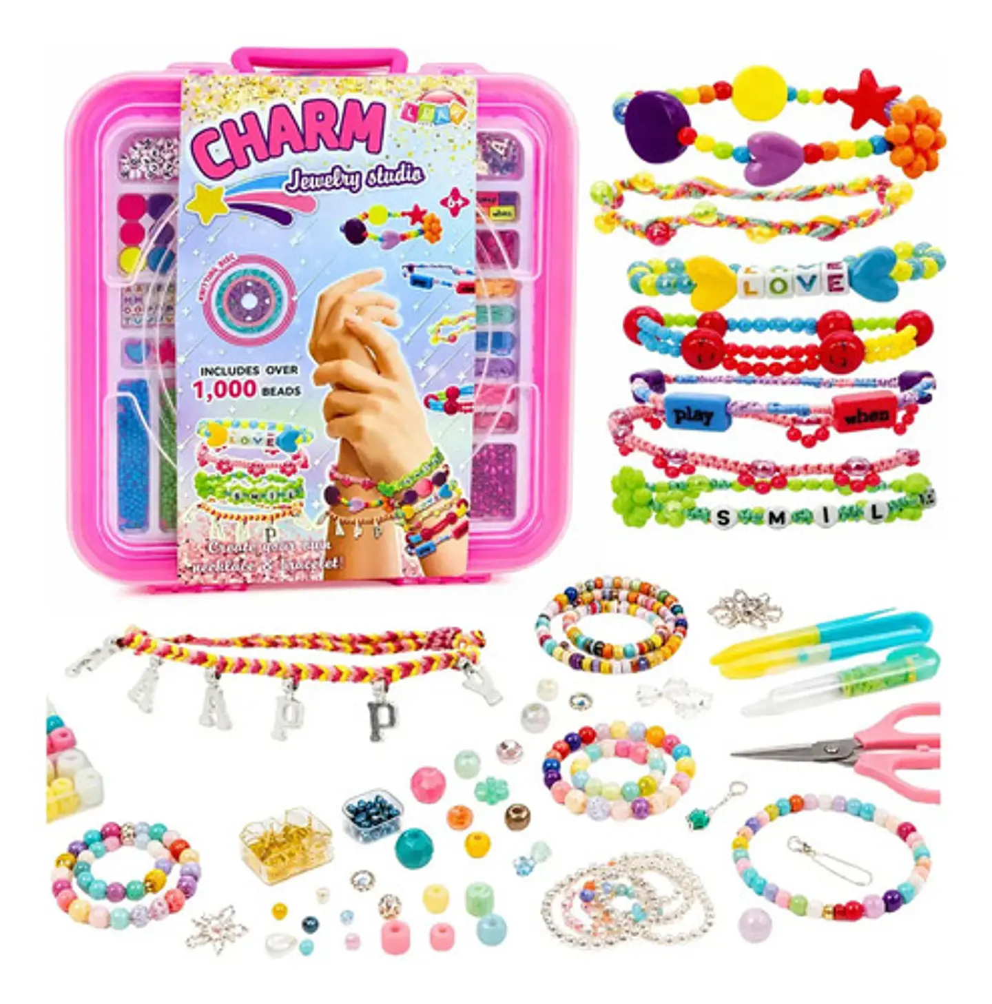 Fabrica De Pulseras P/armar Joyas Maletin Shakiras 1.000 Pcs 1