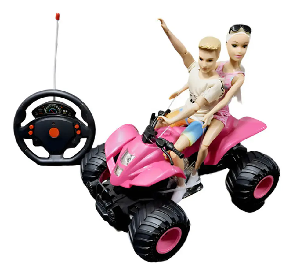 Cuatrimoto Control Remoto Para Niñas Con Muñecas Y Accesorio 1