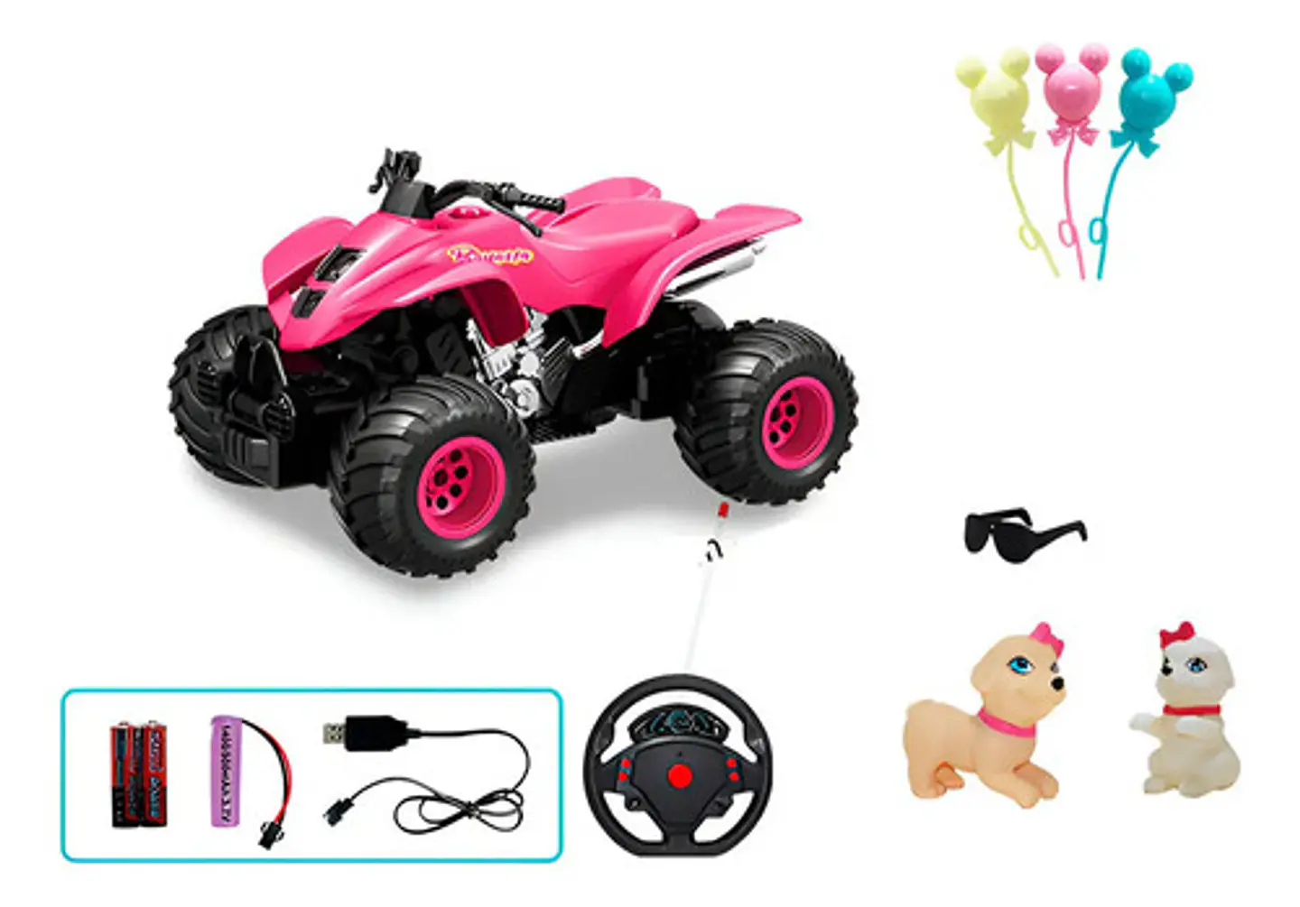Cuatrimoto Control Remoto Para Niñas Con Muñecas Y Accesorio 4