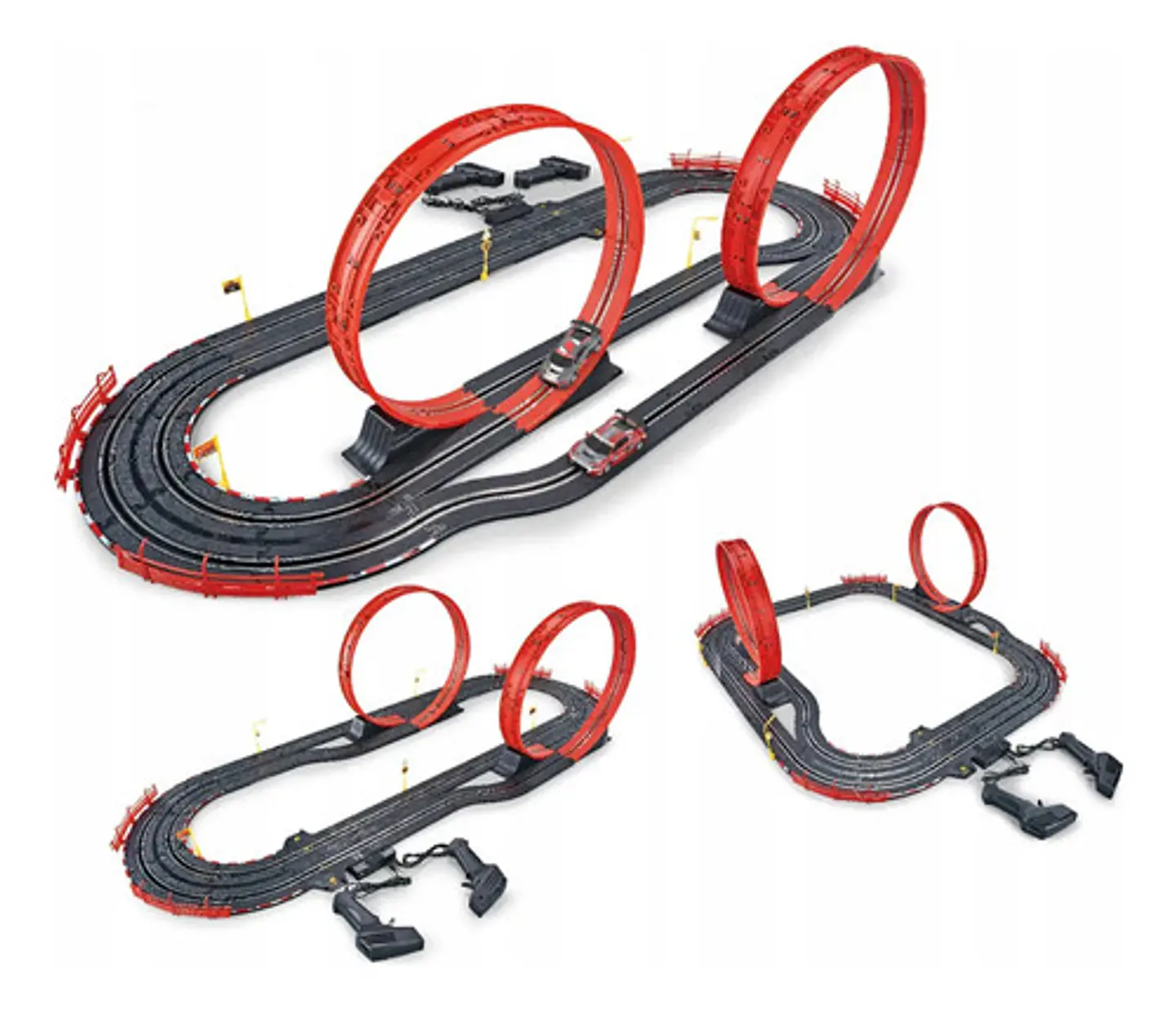Pista De Carreras Eléctrica De 560cm 3 En 1 Con 2 Carros Negro/rojo 4
