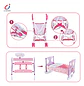 Muñeca Bebé Sonia Coche Cuna Silla Comedor Y Accesorios - Miniatura 3