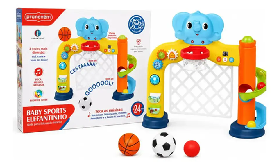 Arco De Fútbol Y Aro De Básquet Para Niños 2 En 1 Bebes 1