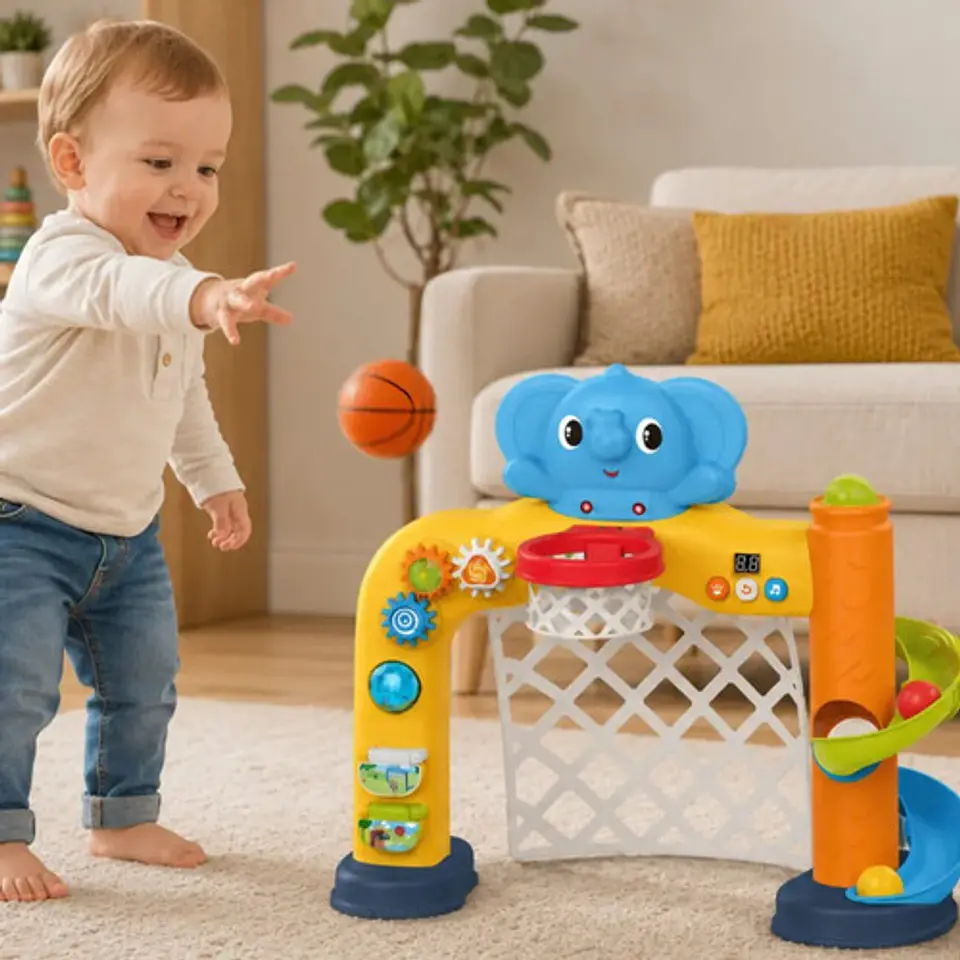 Arco De Fútbol Y Aro De Básquet Para Niños 2 En 1 Bebes 4