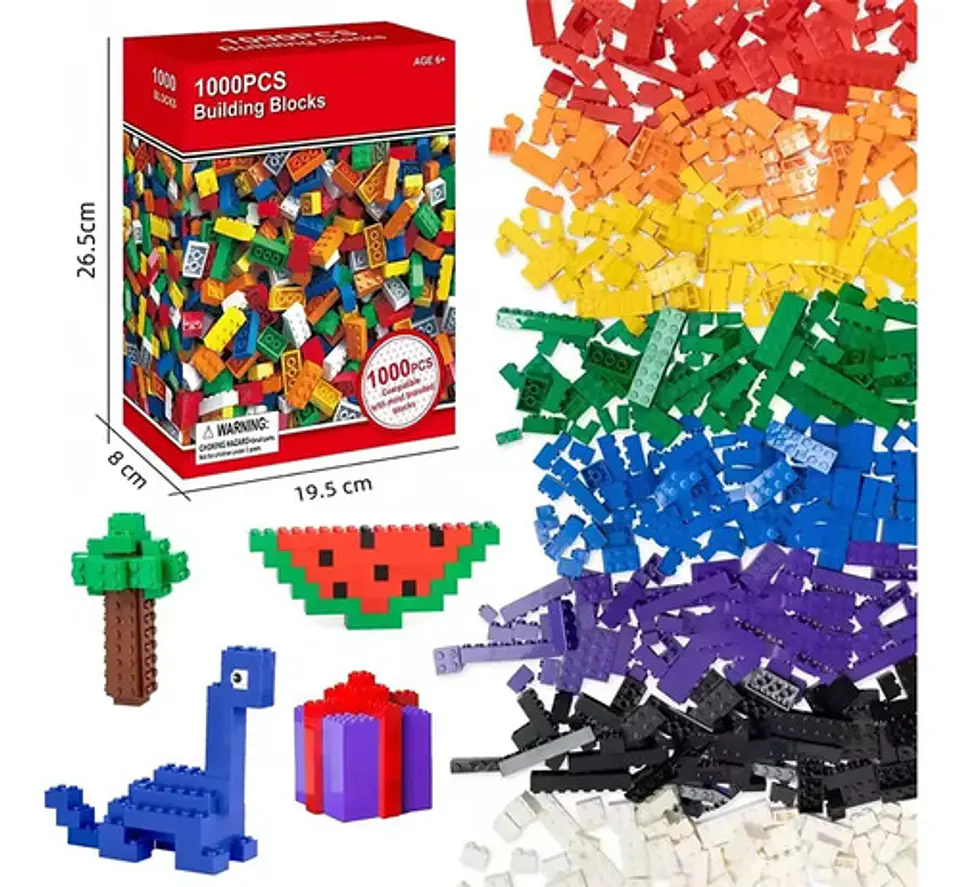 Bloques de construcción creativos, kit con 1000 piezas (tamaño estándar) 1