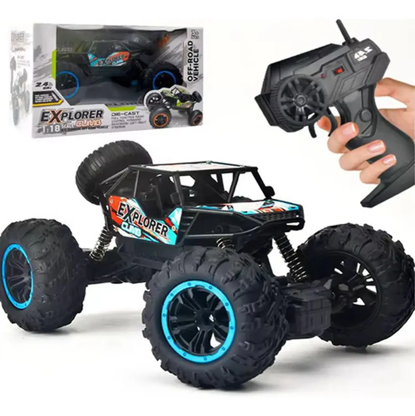 Carro Control Remoto Explorer Climb 1:18 Rc Todoterreno Azul Explorer Climb 1