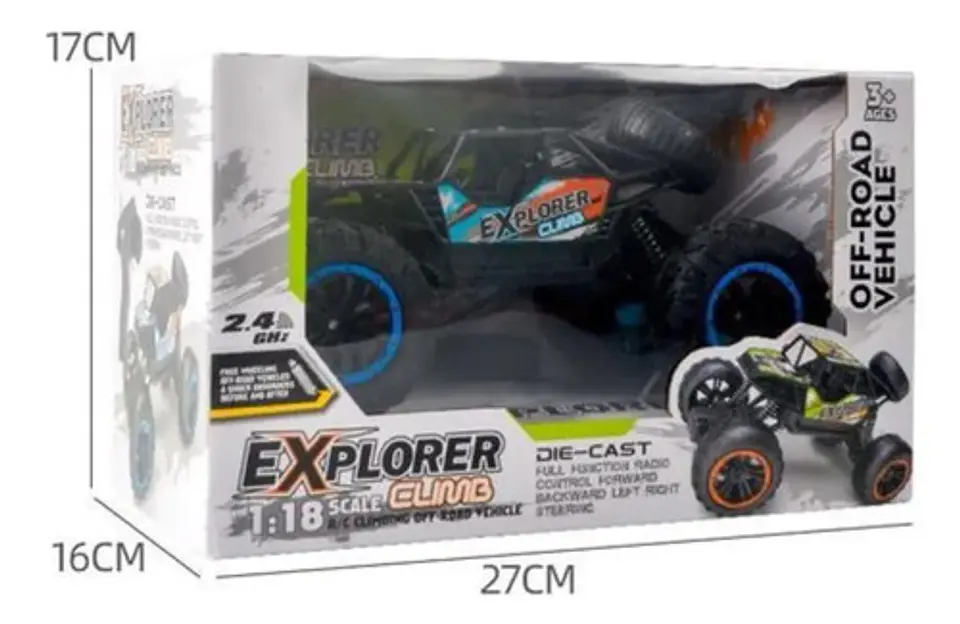 Carro Control Remoto Explorer Climb 1:18 Rc Todoterreno Azul Explorer Climb 2