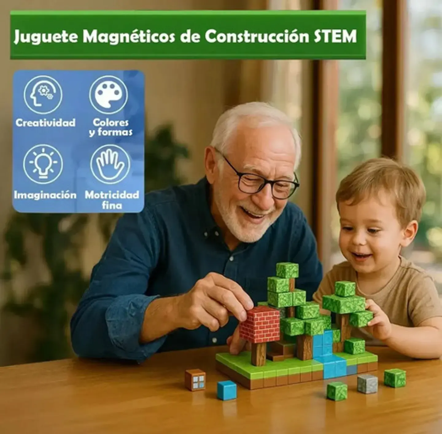 Bloques Cubos Magnéticos Crafteo Pieza Contruccion Armatodo 5