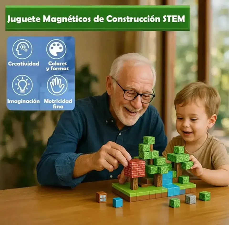 Bloques Cubos Magnéticos Crafteo Pieza Contruccion Armatodo 5