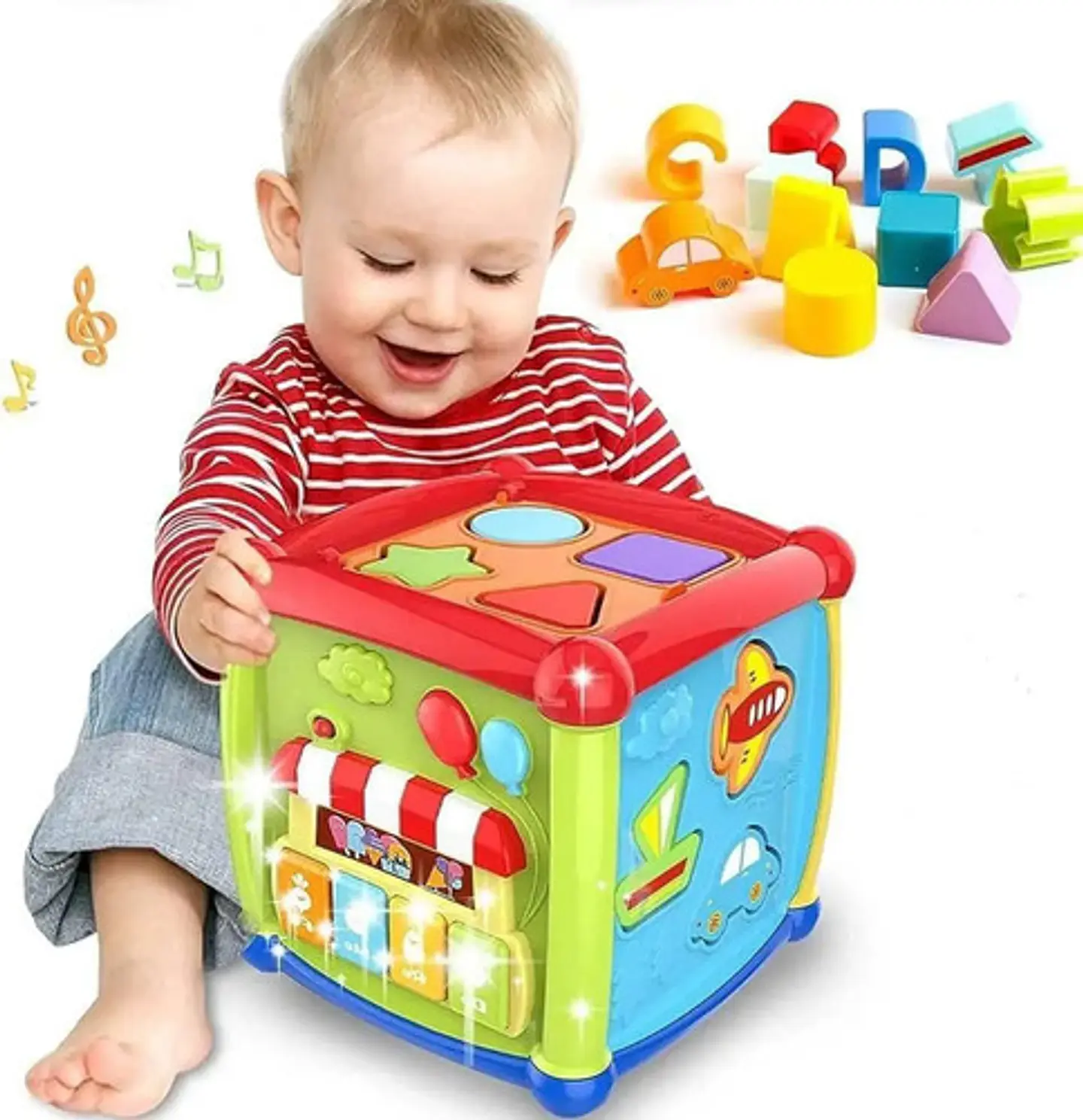 Cubo Didáctico Interactivo Huanger Actividades 5 En 1 Bebes 2