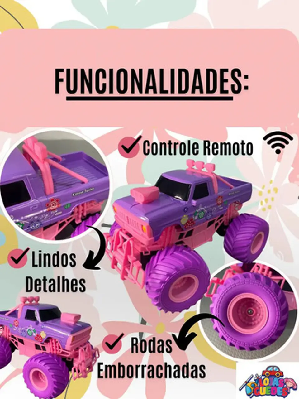 Carrito Control Remoto Recargable 4x4 Classic Monster Truck 2