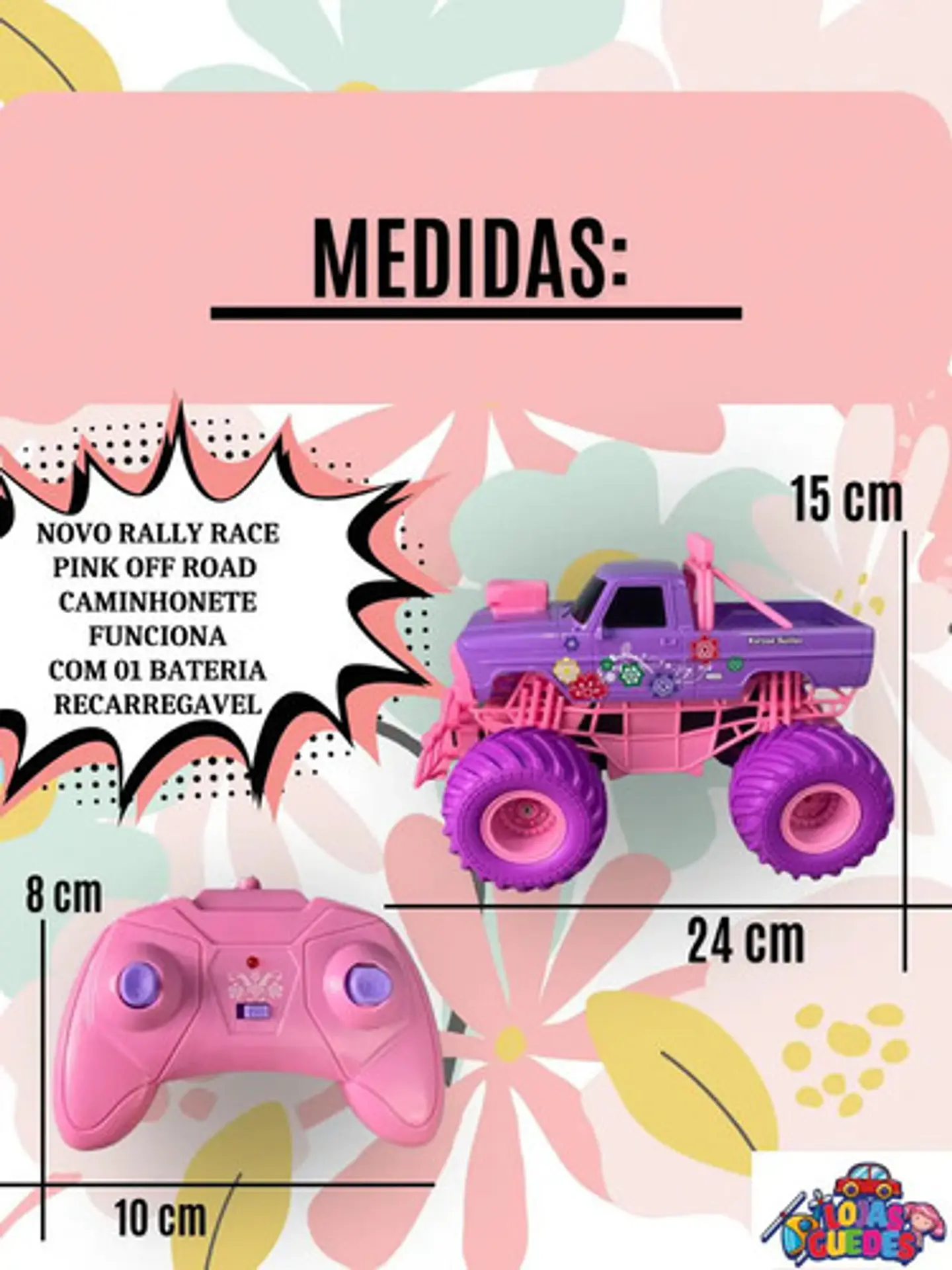 Carrito Control Remoto Recargable 4x4 Classic Monster Truck 3