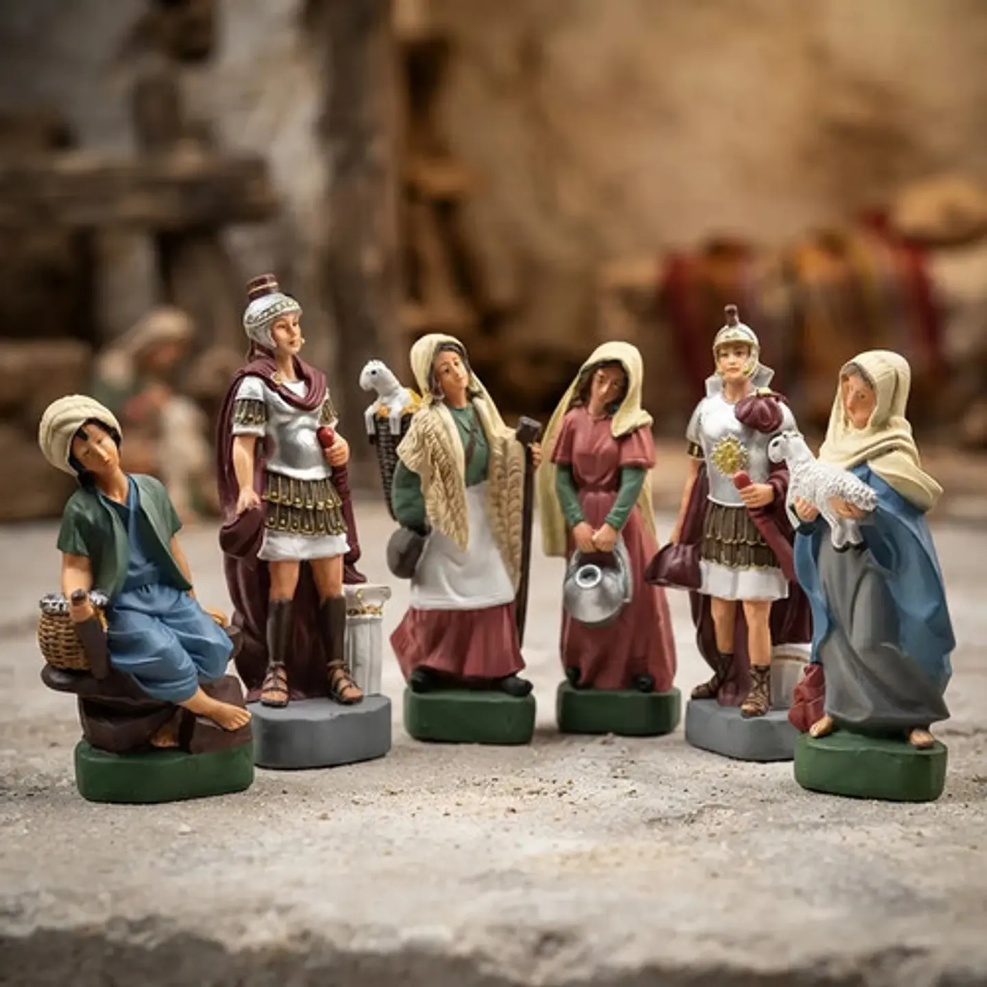 Set De 6 Aldeanos Figuras Pesebre Pastores Soldados Romanos 2