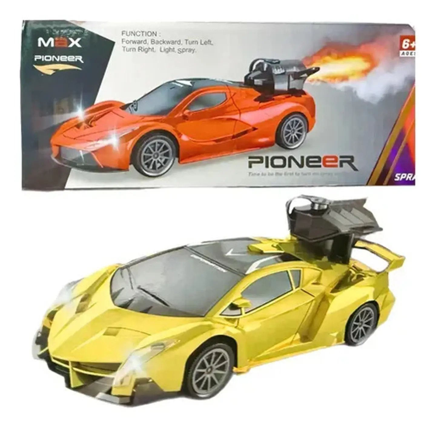 Carro De Control Remoto Con Luz Lanza Vapor Racing Spray 1
