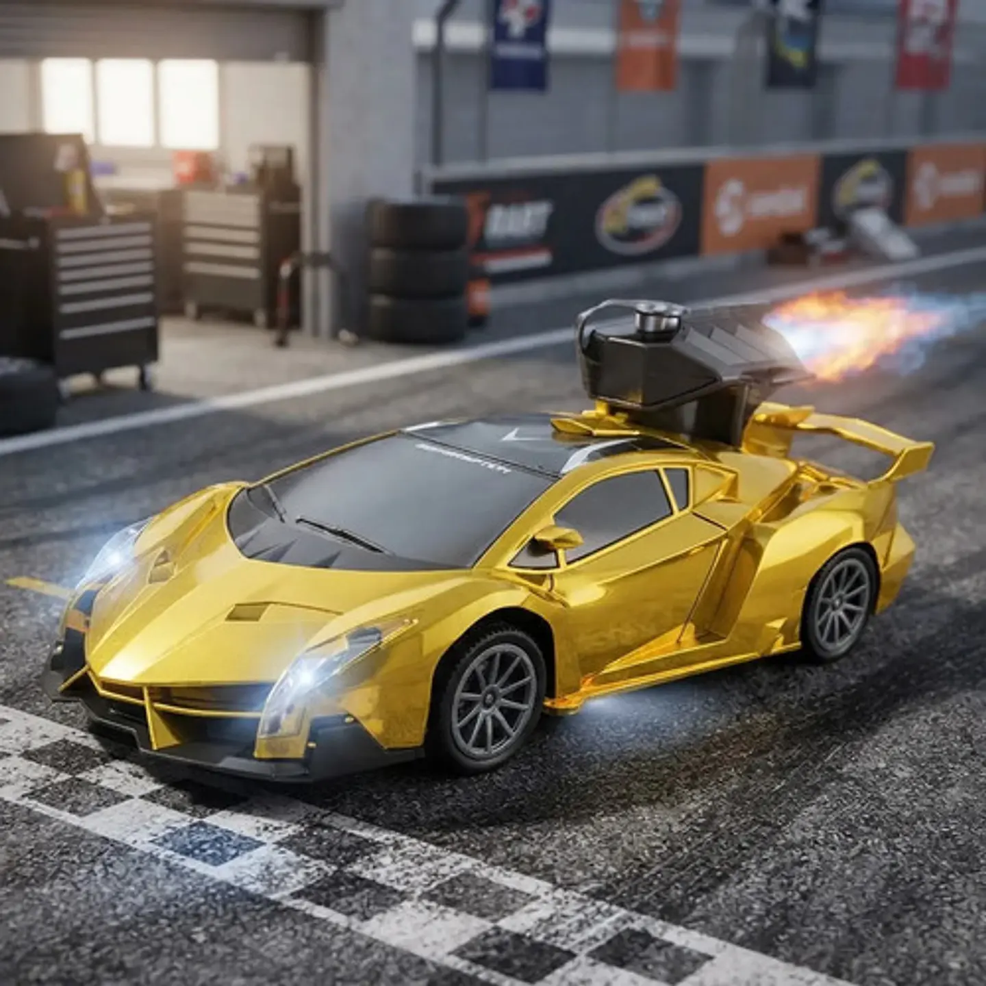 Carro De Control Remoto Con Luz Lanza Vapor Racing Spray 2