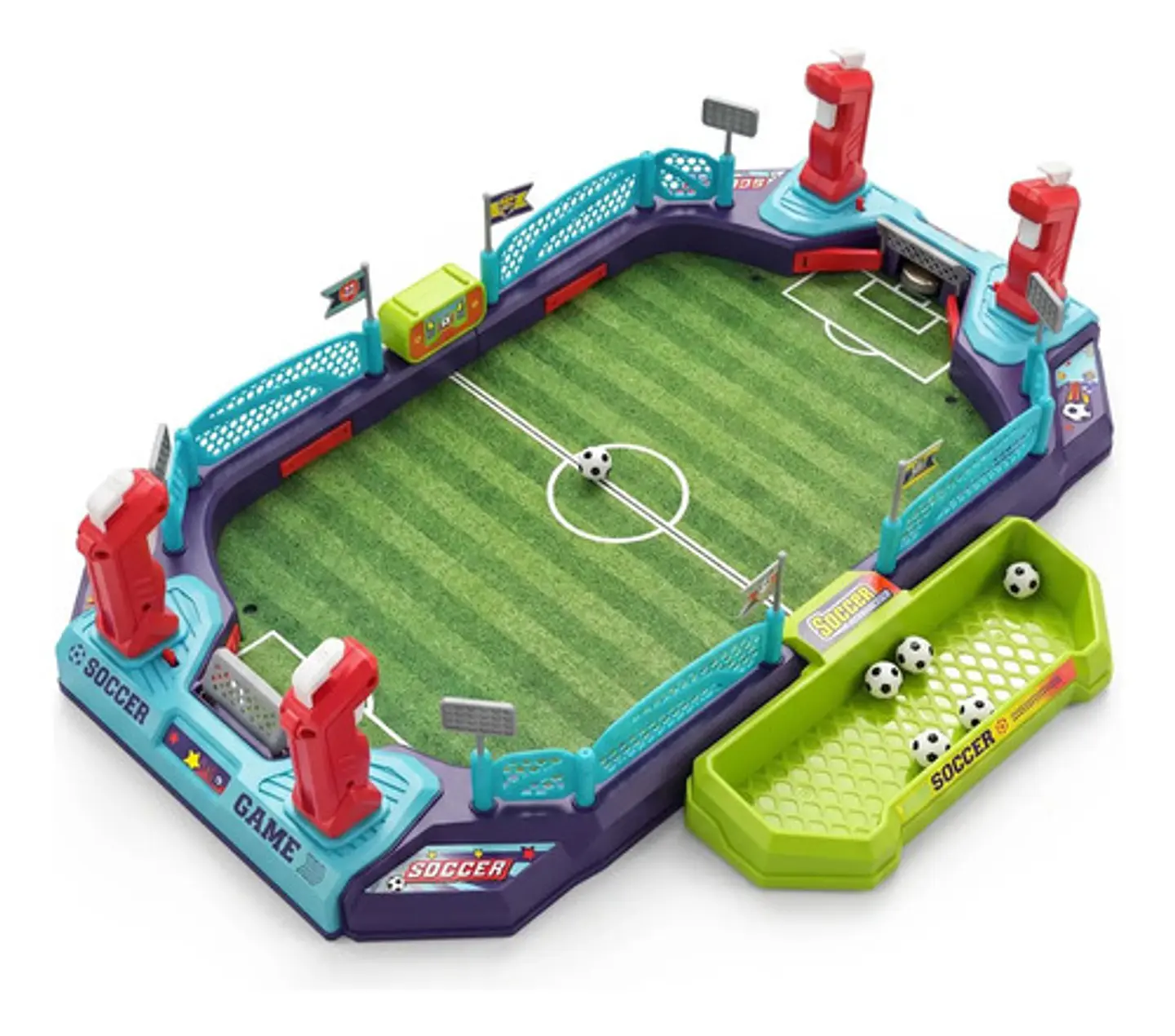 Juego De Futbolín Y Fútbol De Mesa 2 En 1 Cockatoo Para Niño Azul 1