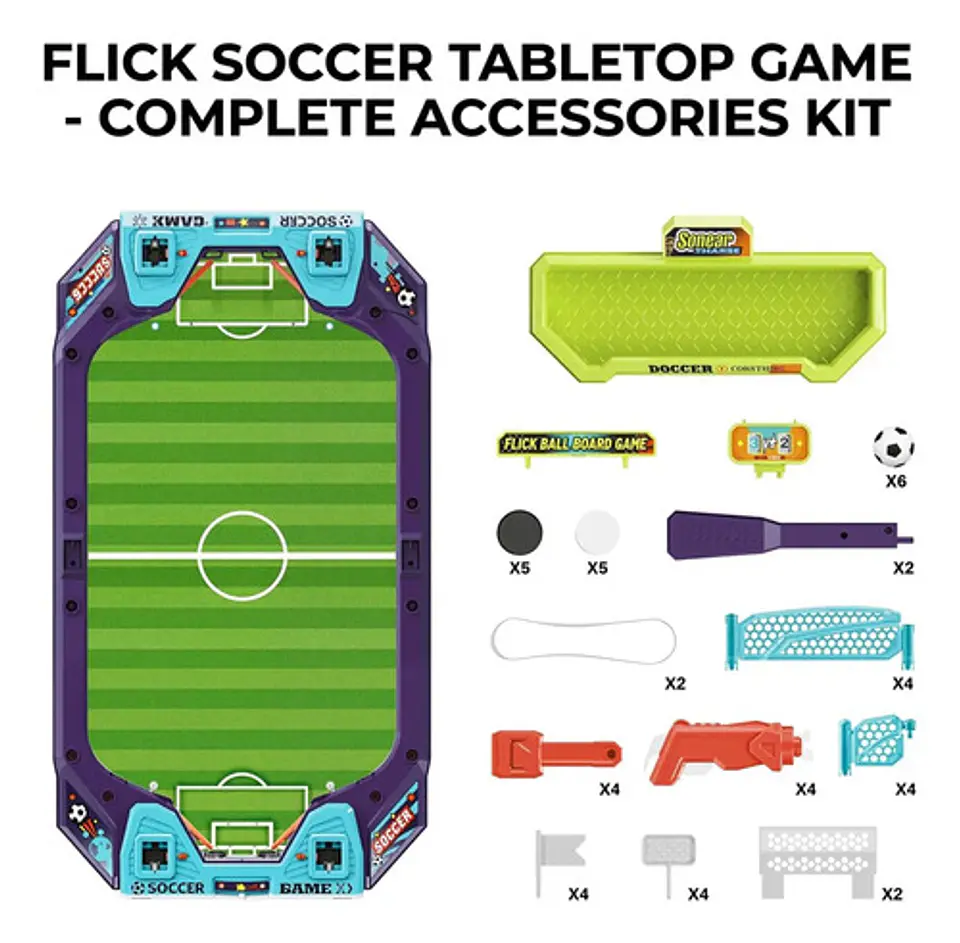 Juego De Futbolín Y Fútbol De Mesa 2 En 1 Cockatoo Para Niño Azul 2