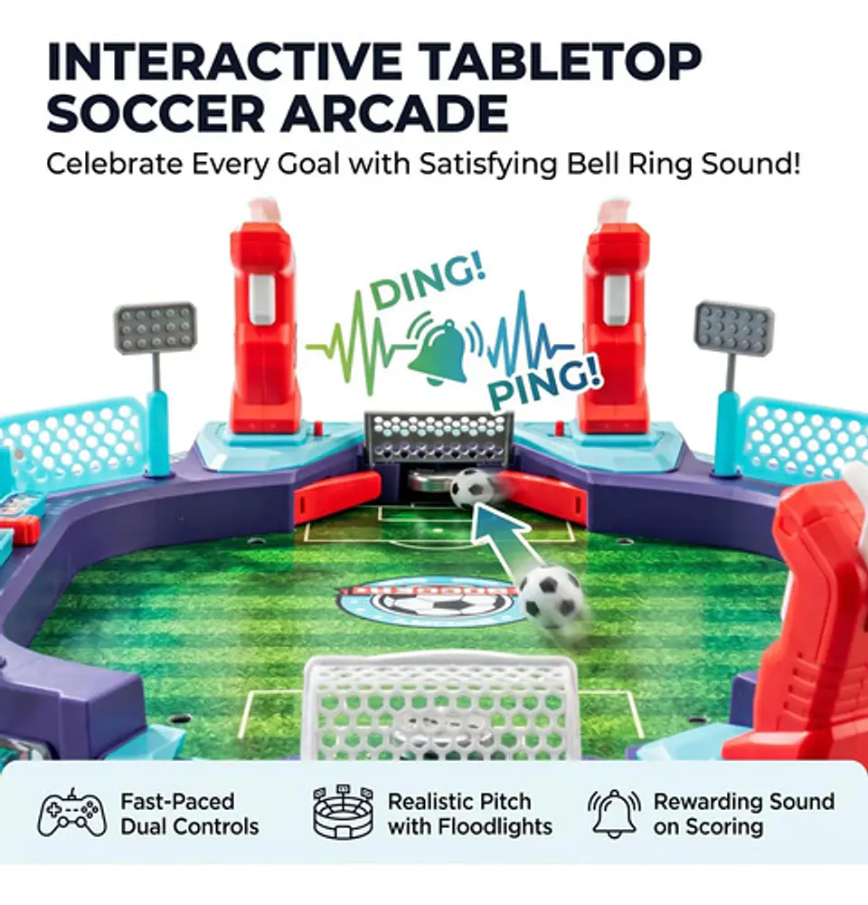 Juego De Futbolín Y Fútbol De Mesa 2 En 1 Cockatoo Para Niño Azul 3
