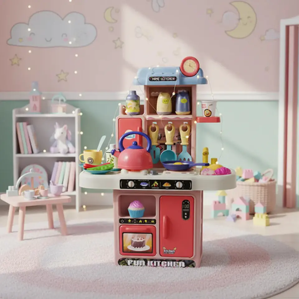 Cocina Combo Agua Sonidos Cocina Infantil Niñas Juguete 34pz 10