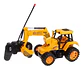 Retro Excavadora A Control Remoto Super Truck Todoterreno Amarillo Retroexcavadora - Miniatura 2