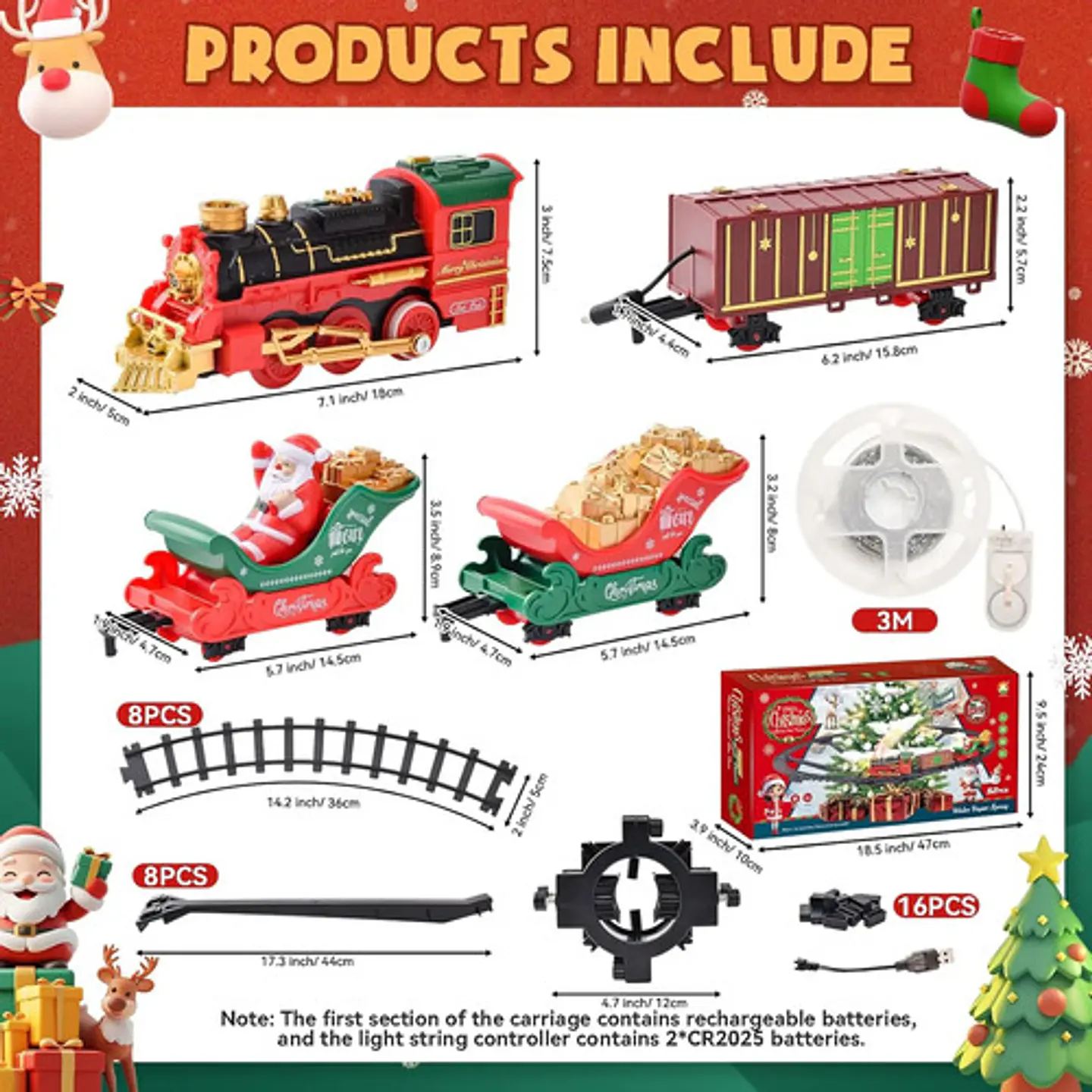 Tren Electrico Navideño Para Árbol Con Luces Spray Humo 2