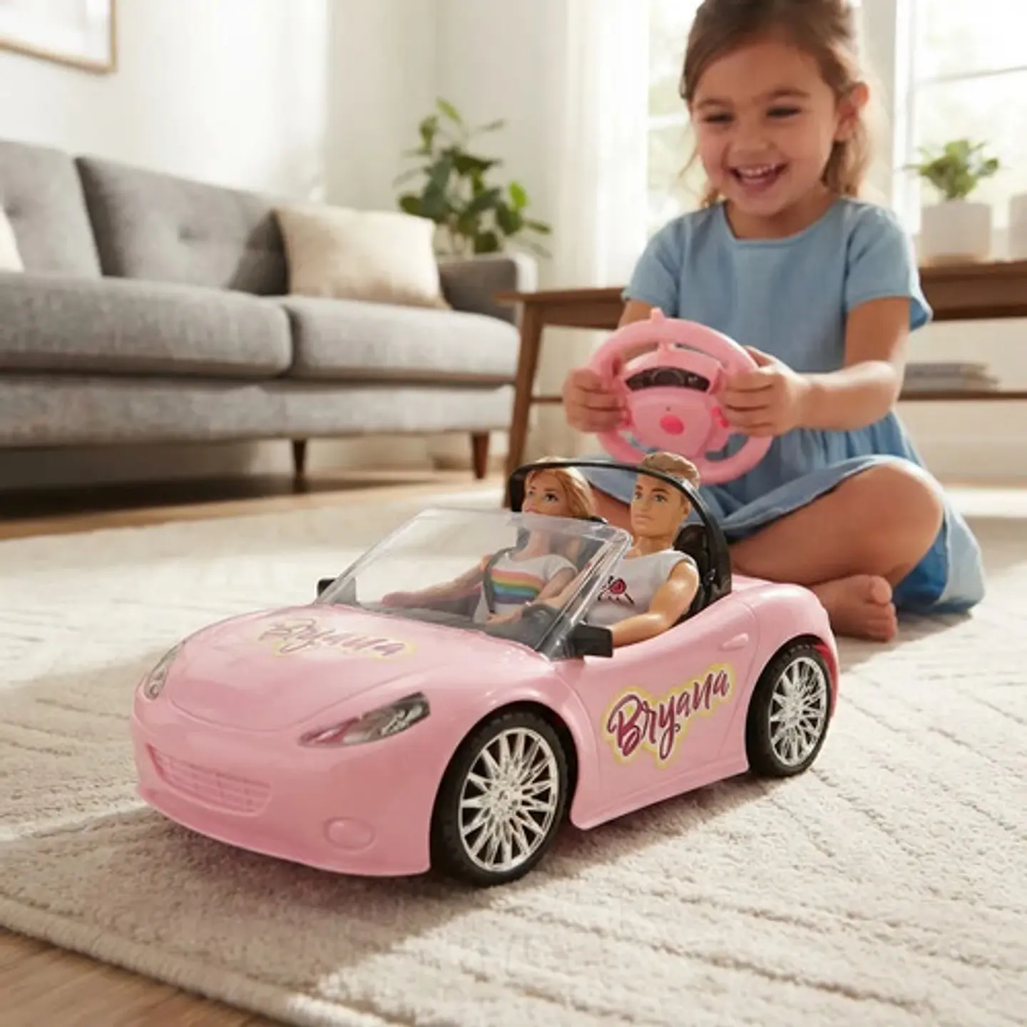 Carro Convertible Muñecas Control Remoto Recargable Luz Niña 4