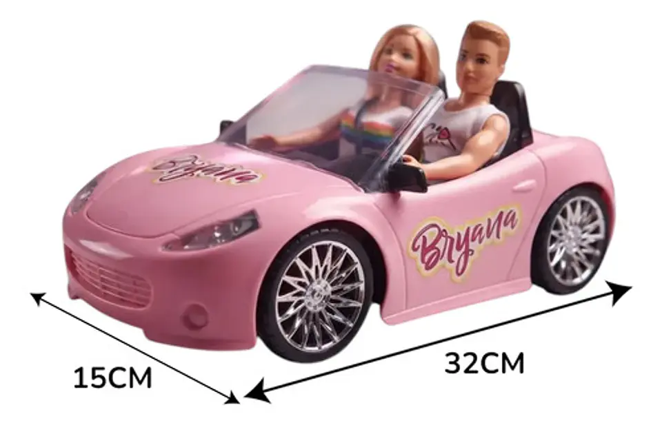 Carro Convertible Muñecas Control Remoto Recargable Luz Niña 6