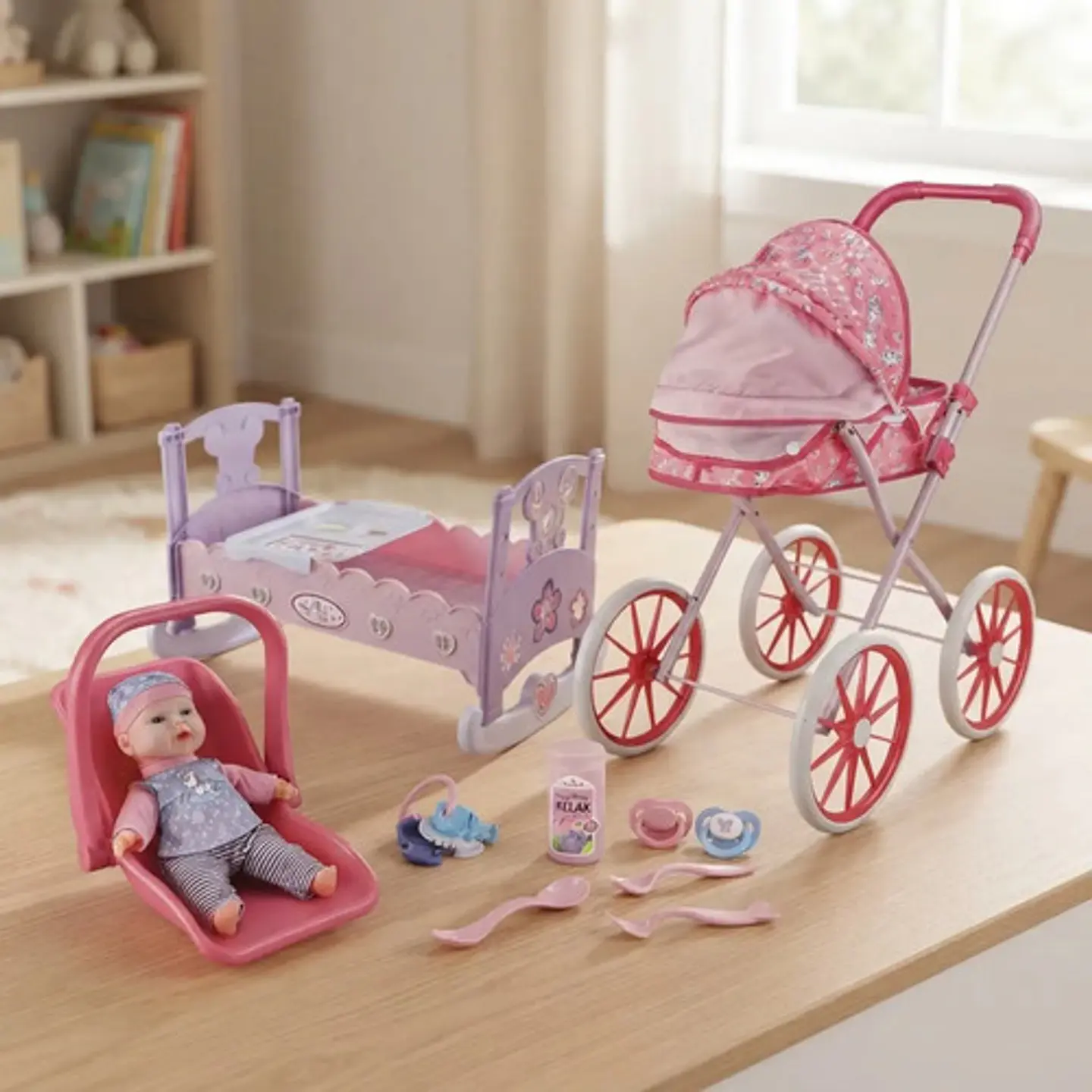 Muñeca Hada Bebé Con Equipamiento 9 En 1 Muñeca Cochecito 1