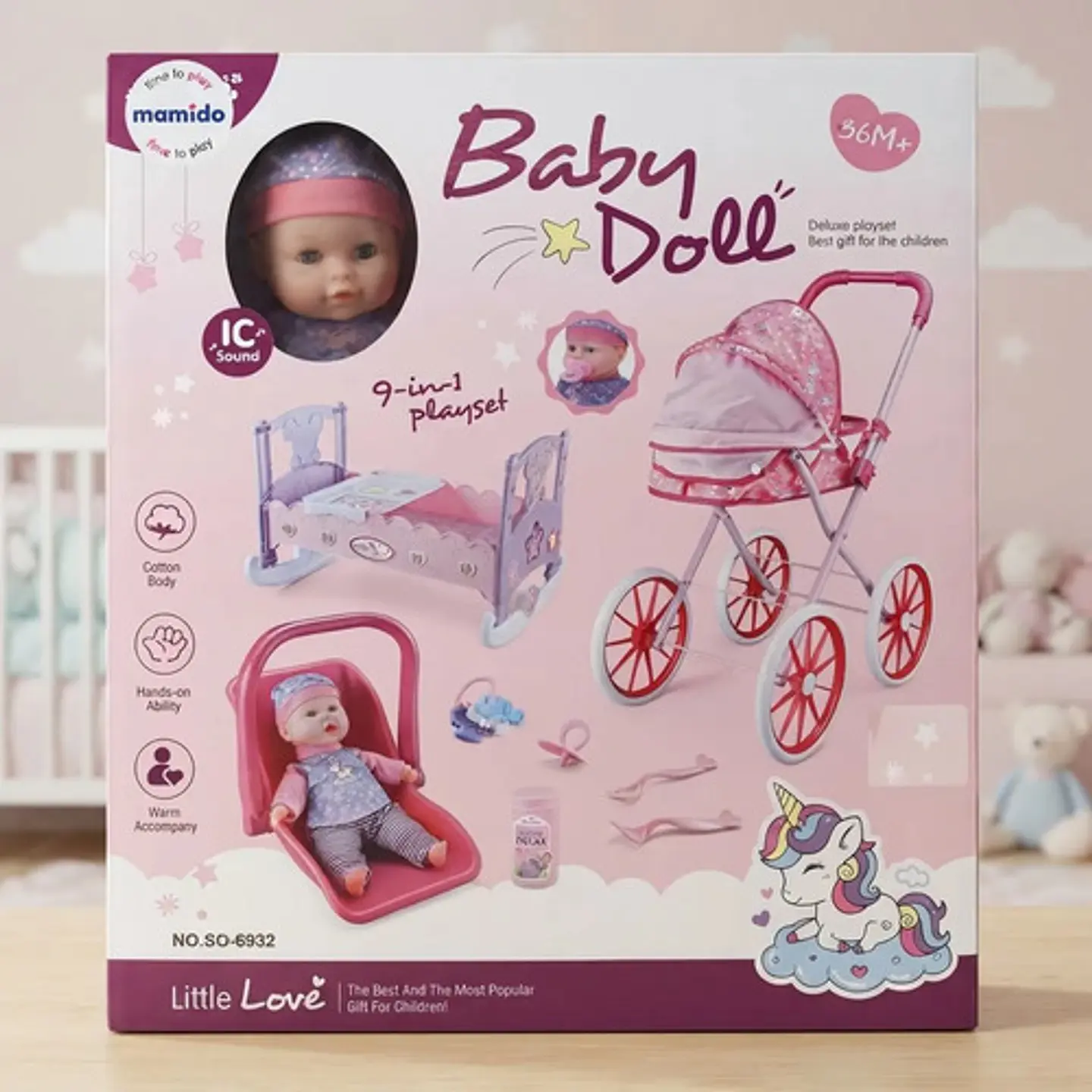 Muñeca Hada Bebé Con Equipamiento 9 En 1 Muñeca Cochecito 3