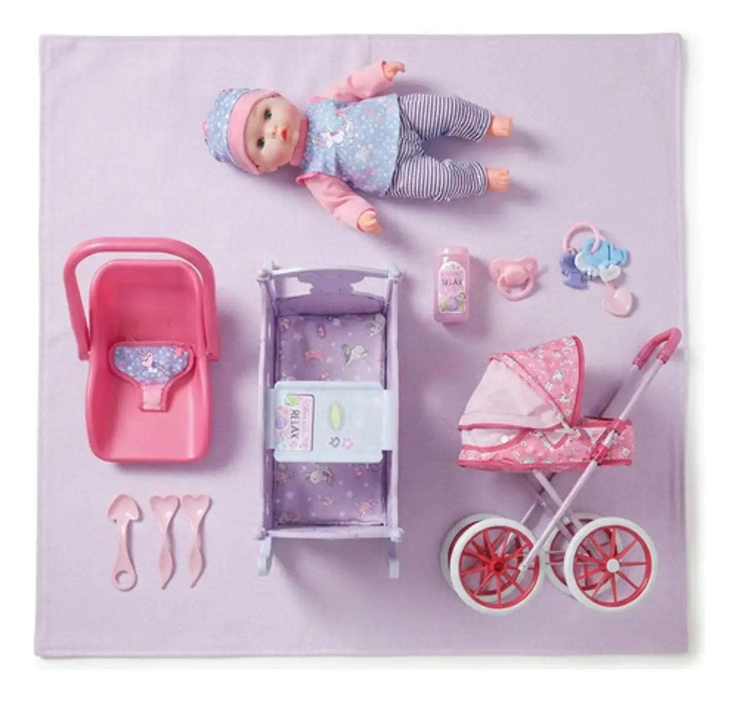 Muñeca Hada Bebé Con Equipamiento 9 En 1 Muñeca Cochecito 4