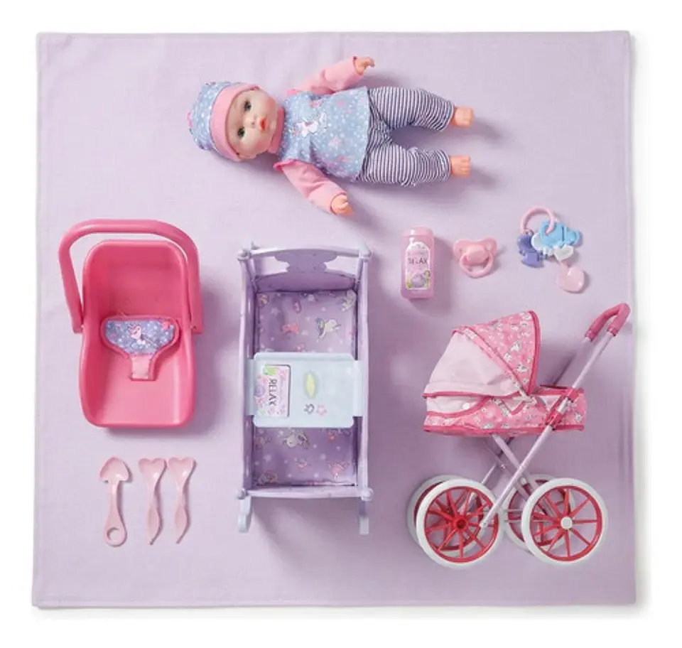 Muñeca Hada Bebé Con Equipamiento 9 En 1 Muñeca Cochecito 4
