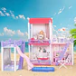 Casa De Muñecas 2 Pisos Amueblada De Lujo Piscina 167pcs Rosa - Miniatura 1