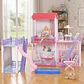 Casa De Muñecas 2 Pisos Amueblada De Lujo Piscina 167pcs Rosa - Miniatura 2