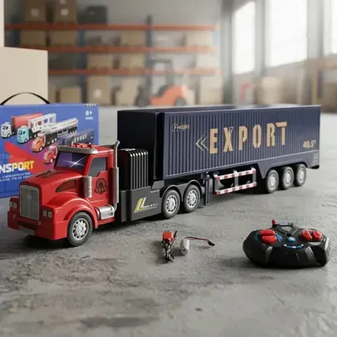 Mula Control Contenedor 1:48 Truck Carga Tractomula Camion