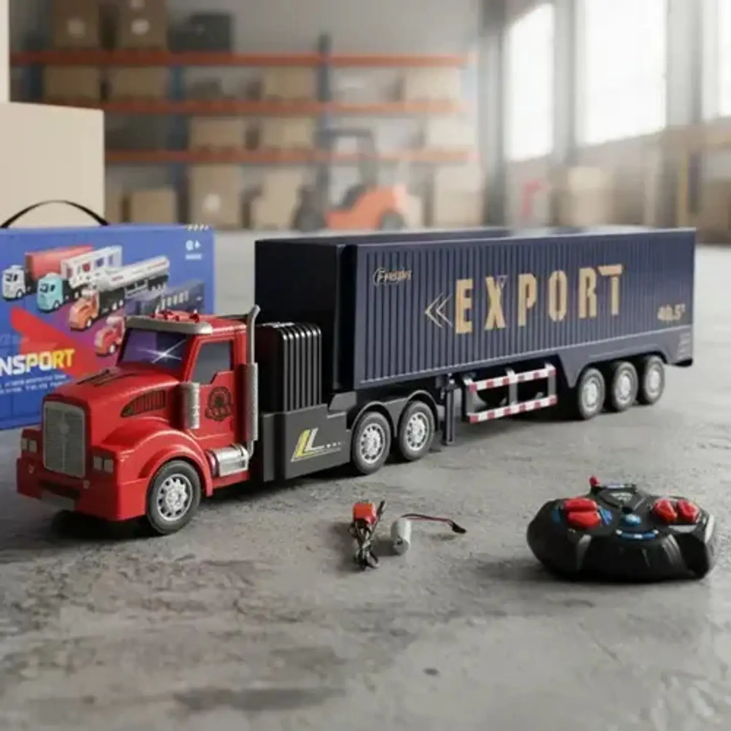 Mula Control Contenedor 1:48 Truck Carga Tractomula Camion 1