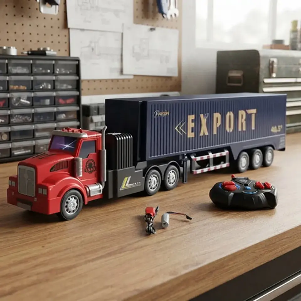 Mula Control Contenedor 1:48 Truck Carga Tractomula Camion 2